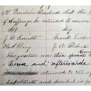 Lyceum Norway Maine Meeting 1884 Original Suffrage Victorian Hand Written DWFF7